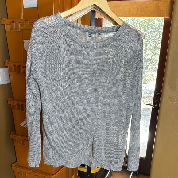 Vince Silk Blend Woven Sweater Gray Size XS Oversized - Picture 1 of 6